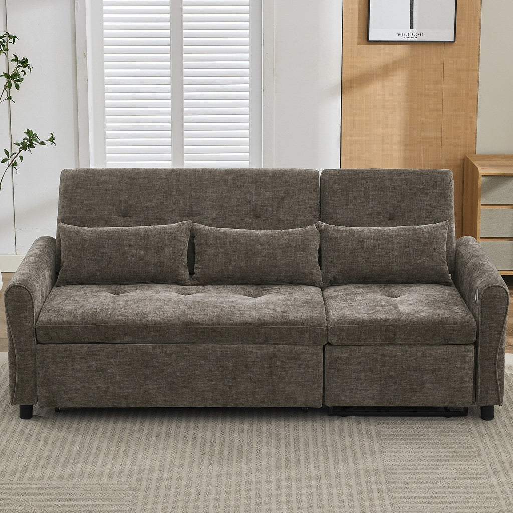 2-in-1 Sofa 82 Three-seater Sofa with a Sofa Bed and a Reversible Recliner Sofa for Living Room