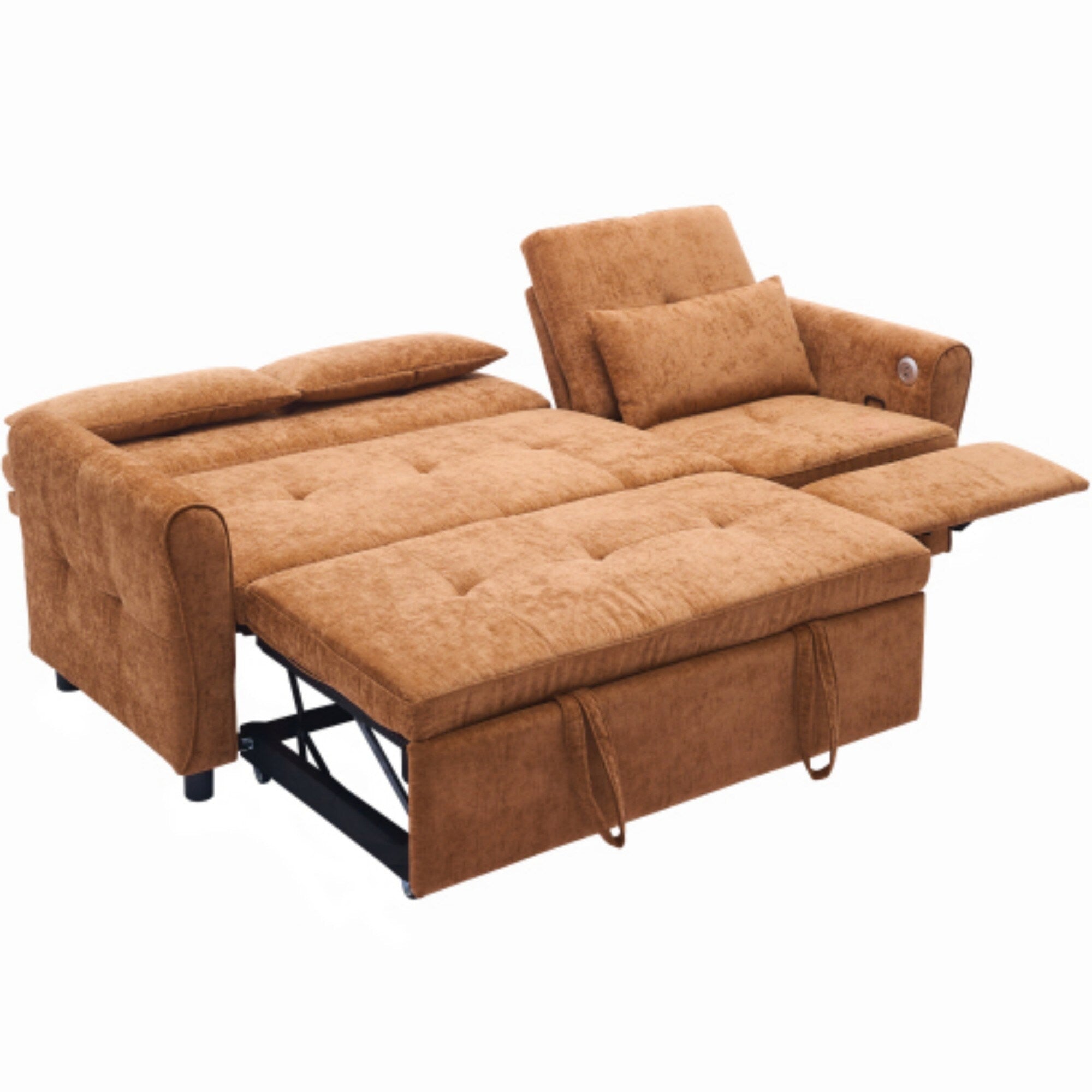 2-in-1 Sofa with Pull-Out Sleeper & Reversible Recliner by Harper&Bright Designs