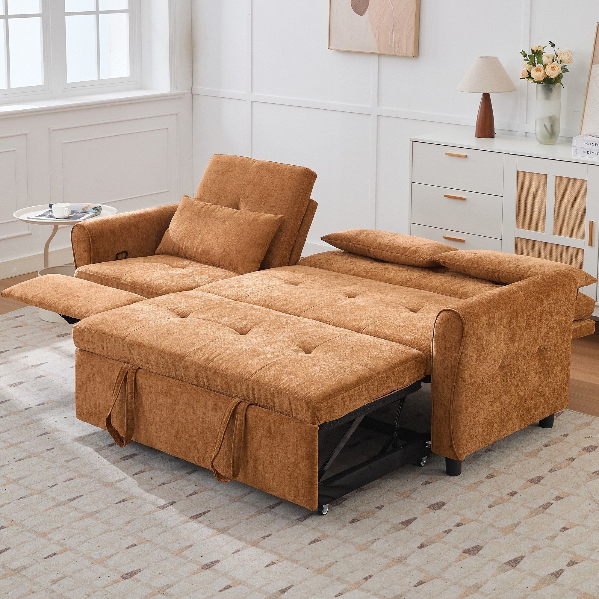 2-in-1 Sofa with Pull-Out Sleeper & Reversible Recliner by Harper&Bright Designs