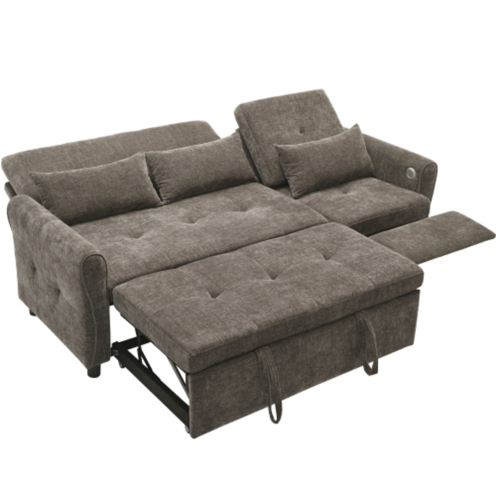 2-in-1 Sofa with Pull-Out Sleeper & Reversible Recliner by Harper&Bright Designs
