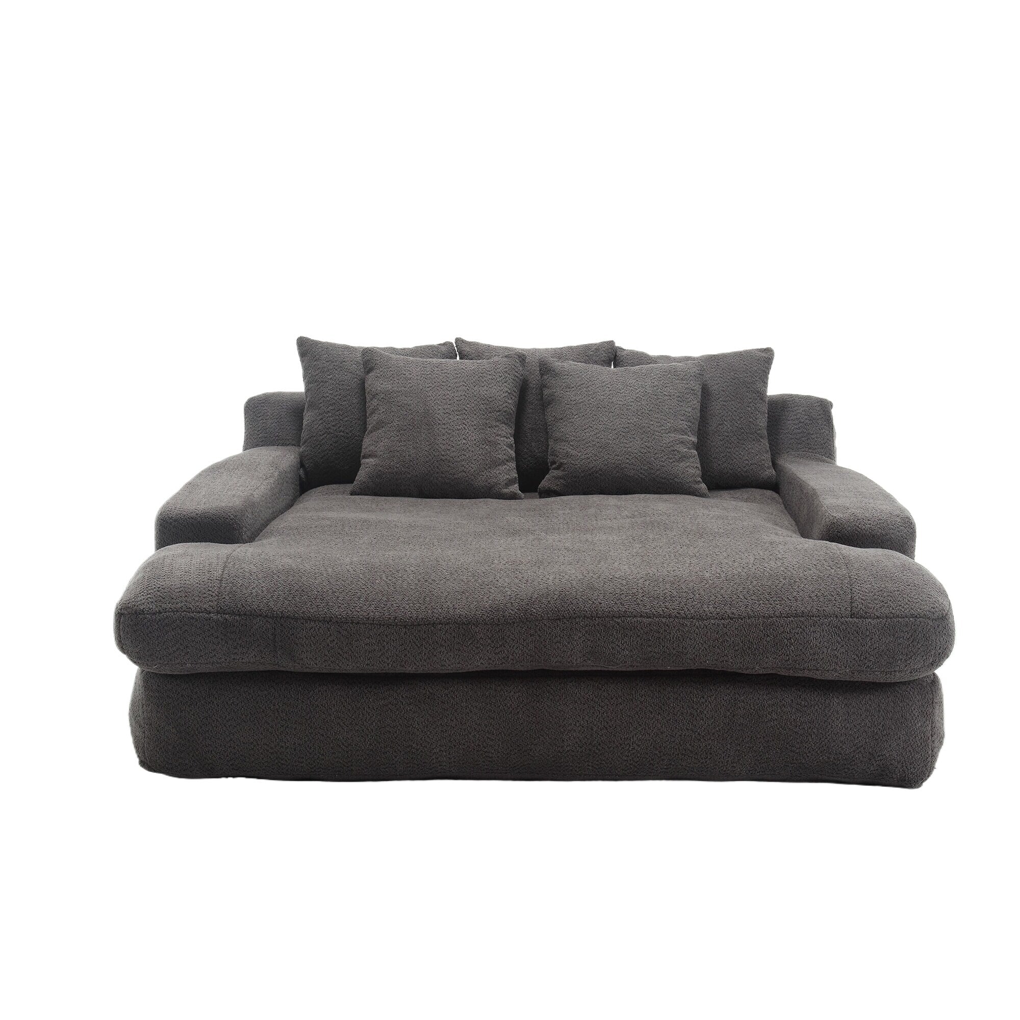 2-seater lazy sofa With 5 back pillows,Comfy Sofa- Deep Seat Couch for Living Room