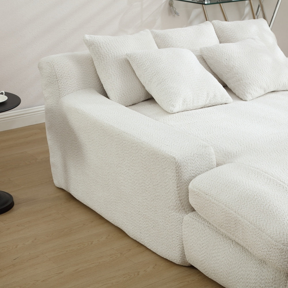 2-seater lazy sofa With 5 back pillows,Comfy Sofa- Deep Seat Couch for Living Room