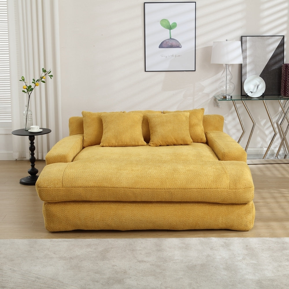 2-seater lazy sofa With 5 back pillows,Comfy Sofa- Deep Seat Couch for Living Room