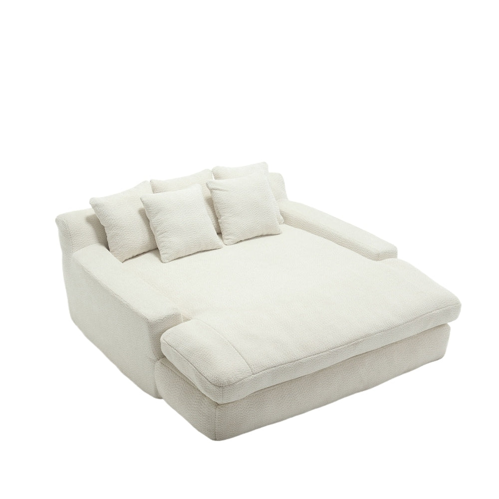 2-seater lazy sofa With 5 back pillows,Comfy Sofa- Deep Seat Couch for Living Room