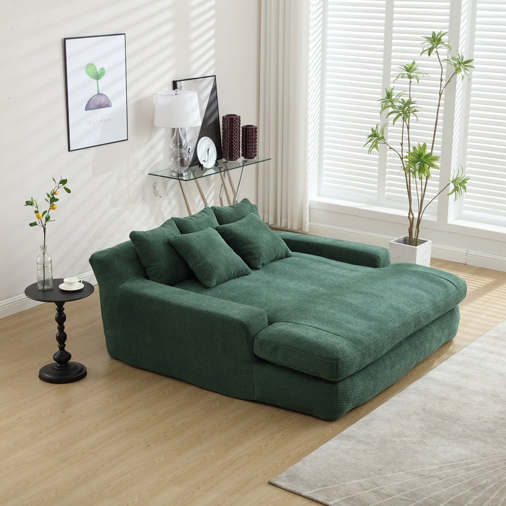 2-seater lazy sofa With 5 back pillows,Comfy Sofa- Deep Seat Couch for Living Room