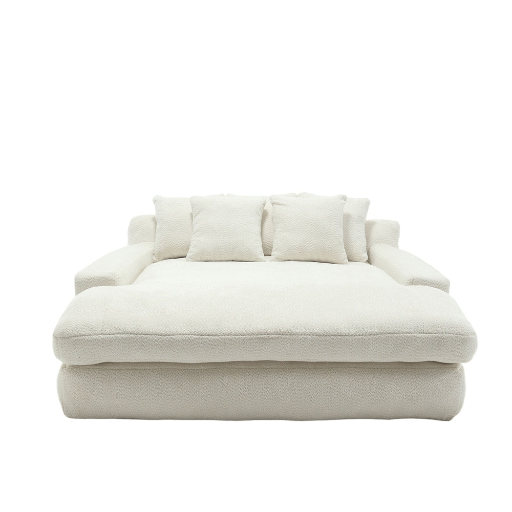 2-seater lazy sofa With 5 back pillows,Comfy Sofa- Deep Seat Couch for Living Room
