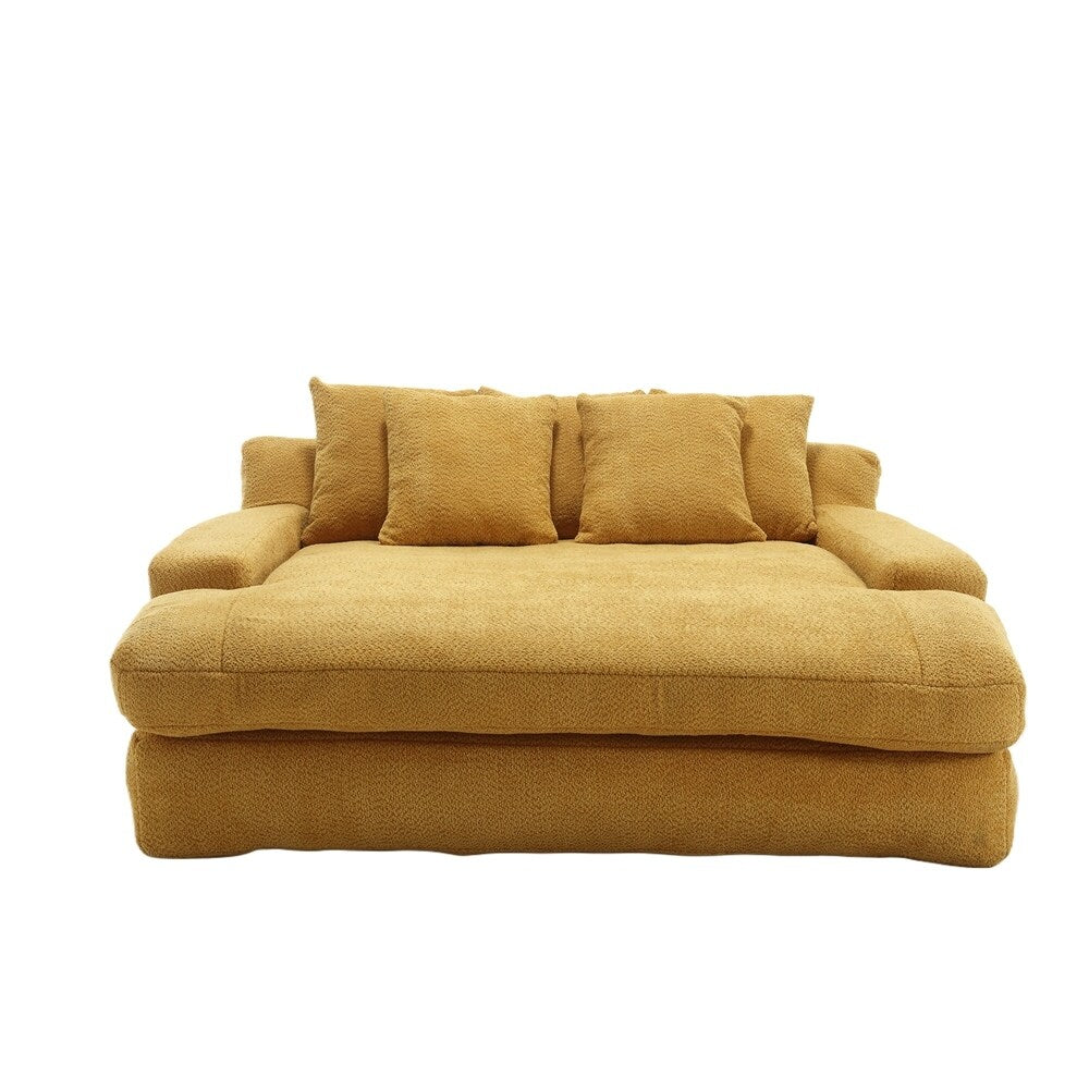 2-seater lazy sofa With 5 back pillows,Comfy Sofa- Deep Seat Couch for Living Room