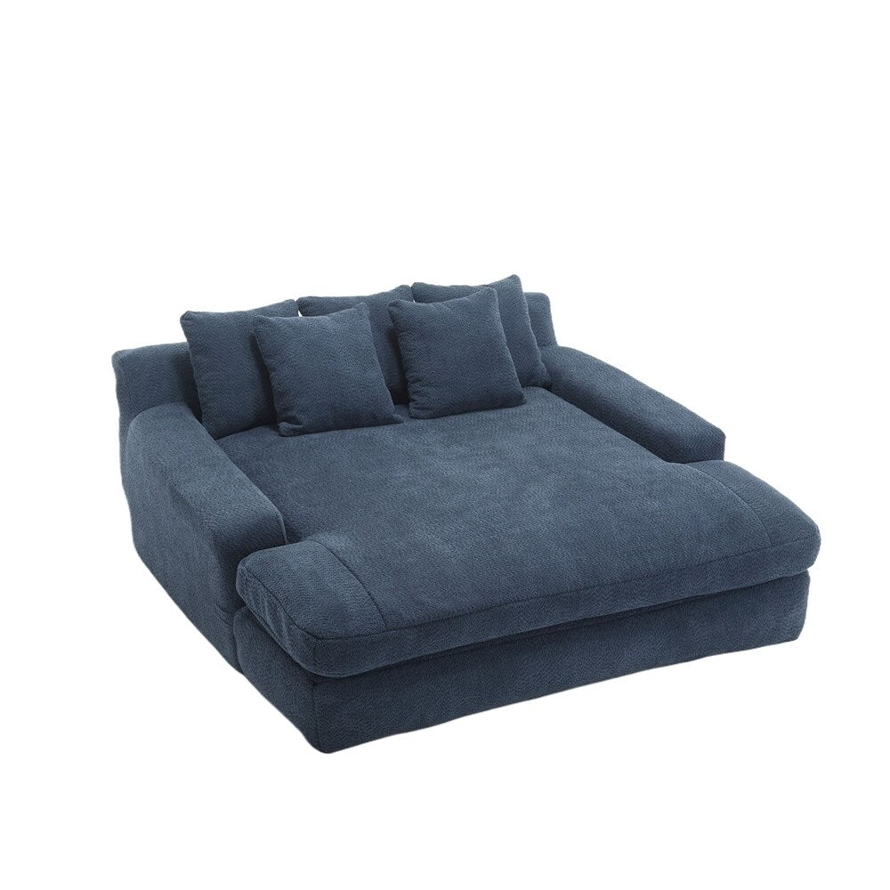 2-seater lazy sofa With 5 back pillows,Comfy Sofa- Deep Seat Couch for Living Room
