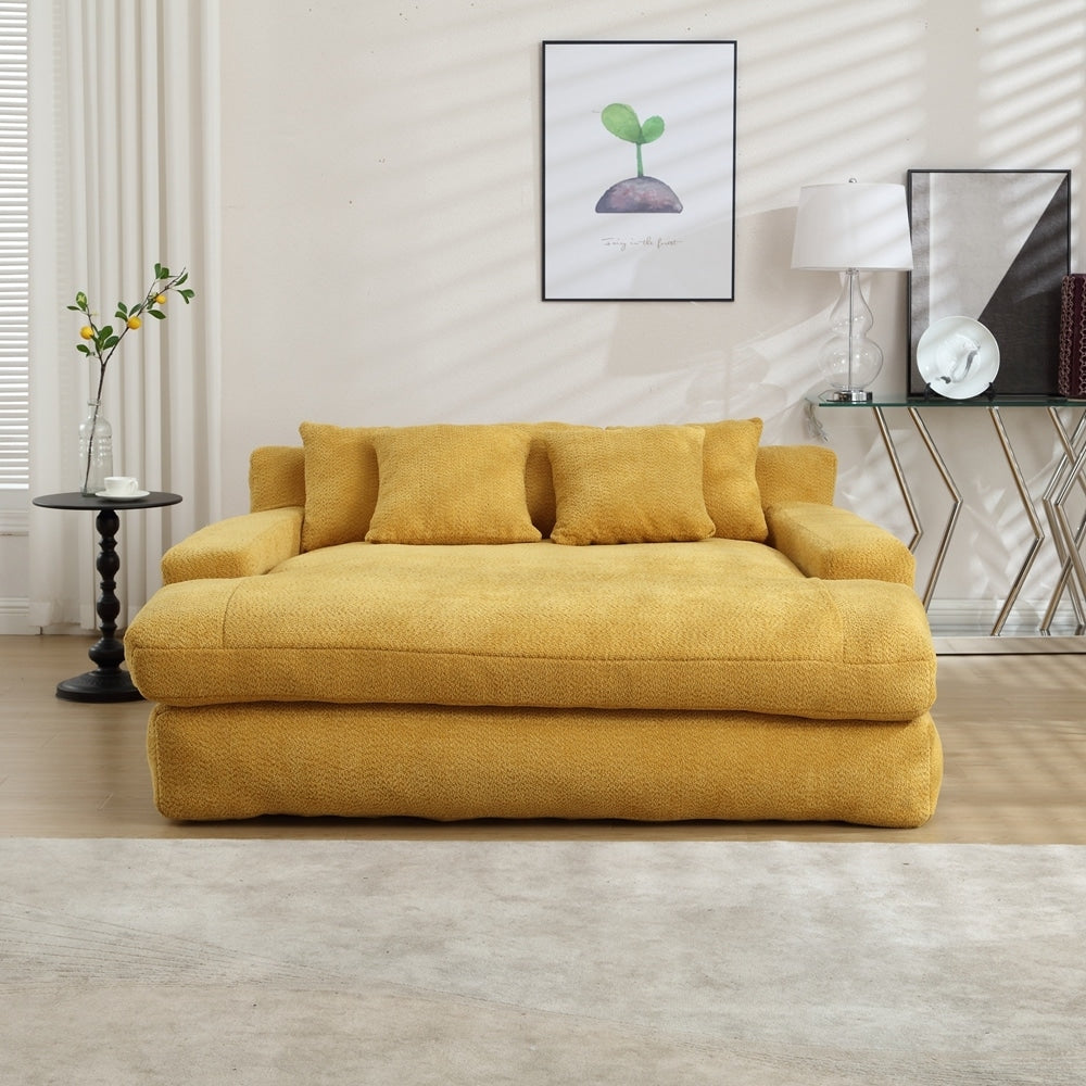 2-seater lazy sofa With 5 back pillows,Comfy Sofa- Deep Seat Couch for Living Room