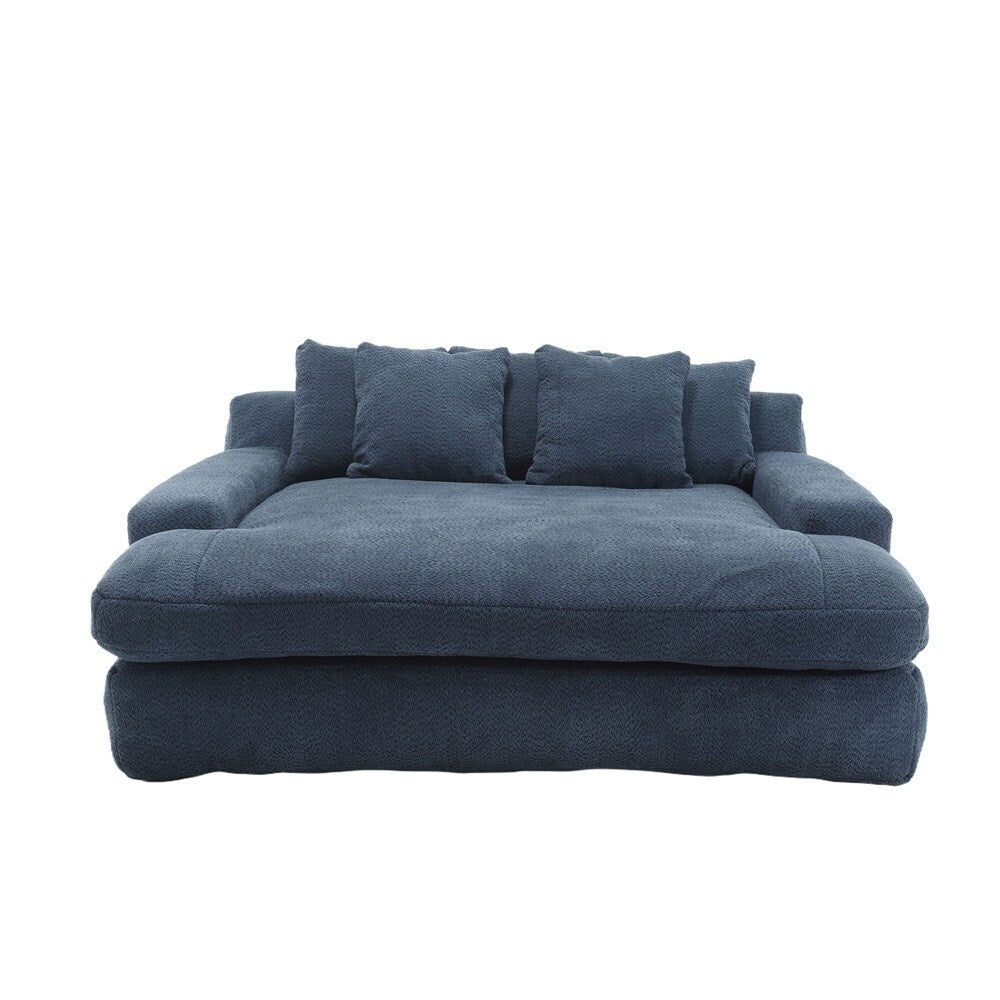 2-seater lazy sofa With 5 back pillows,Comfy Sofa- Deep Seat Couch for Living Room