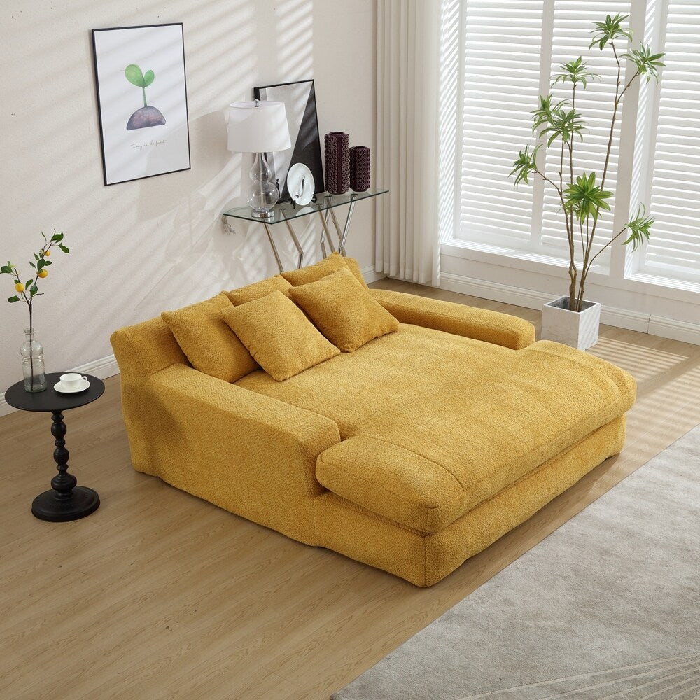 2-seater lazy sofa With 5 back pillows,Comfy Sofa- Deep Seat Couch for Living Room