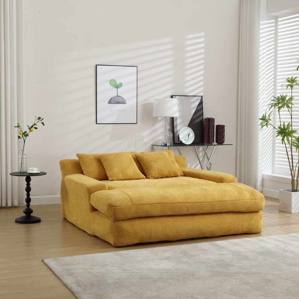 2-seater lazy sofa With 5 back pillows,Comfy Sofa- Deep Seat Couch for Living Room