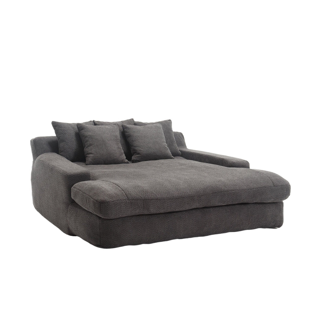2-seater lazy sofa With 5 back pillows,Comfy Sofa- Deep Seat Couch for Living Room