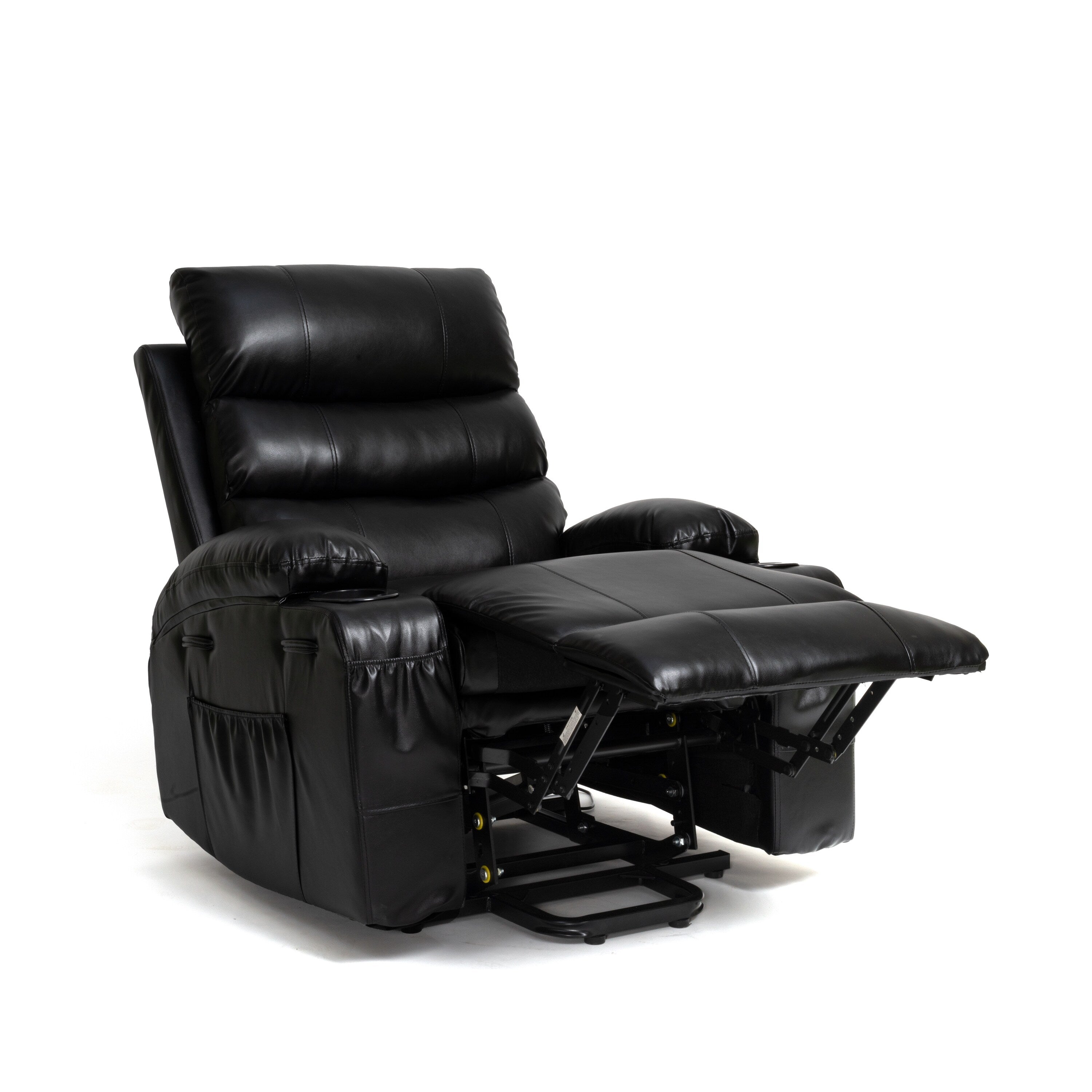 21 inch Seat Width Large Electric Power Lift Recliner for Elderly 8 Point Massage Lumbar Heat Remote Side Pockets Cup Holders