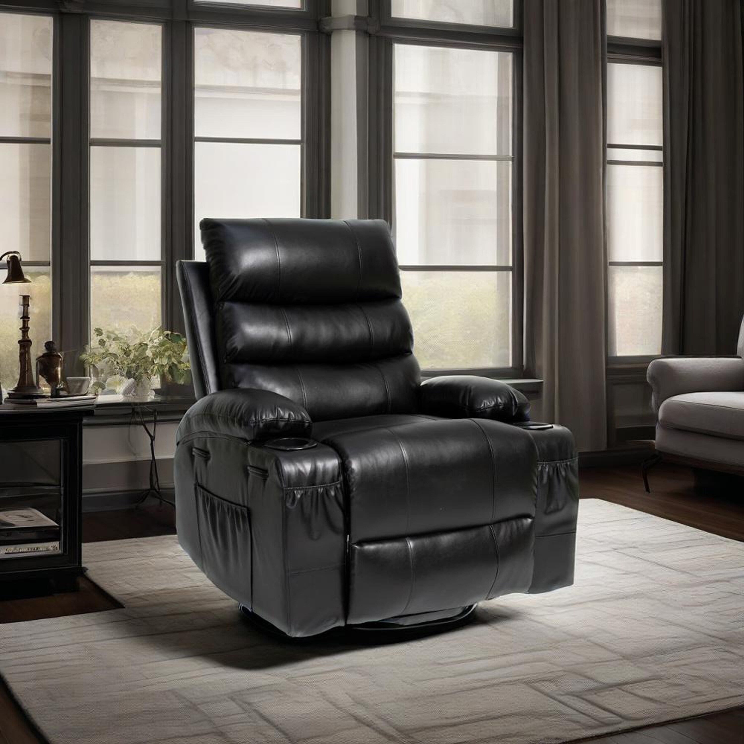 21W Large Size Electric Power Lift Recliner,8 Point Vibration Massage And Lumber Heat,Remote Control,Side Pockets,Cup Holders