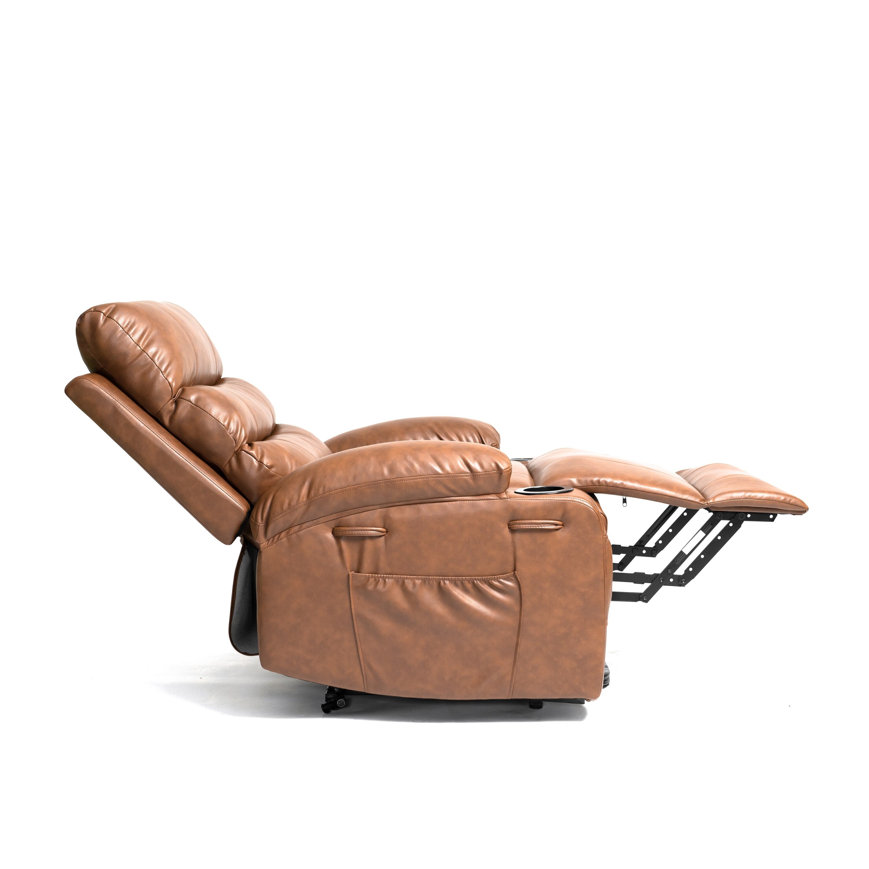 21W Large Size Electric Power Lift Recliner,8 Point Vibration Massage And Lumber Heat,Remote Control,Side Pockets,Cup Holders