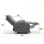 21W Large Size Electric Power Lift Recliner,8 Point Vibration Massage And Lumber Heat,Remote Control,Side Pockets,Cup Holders