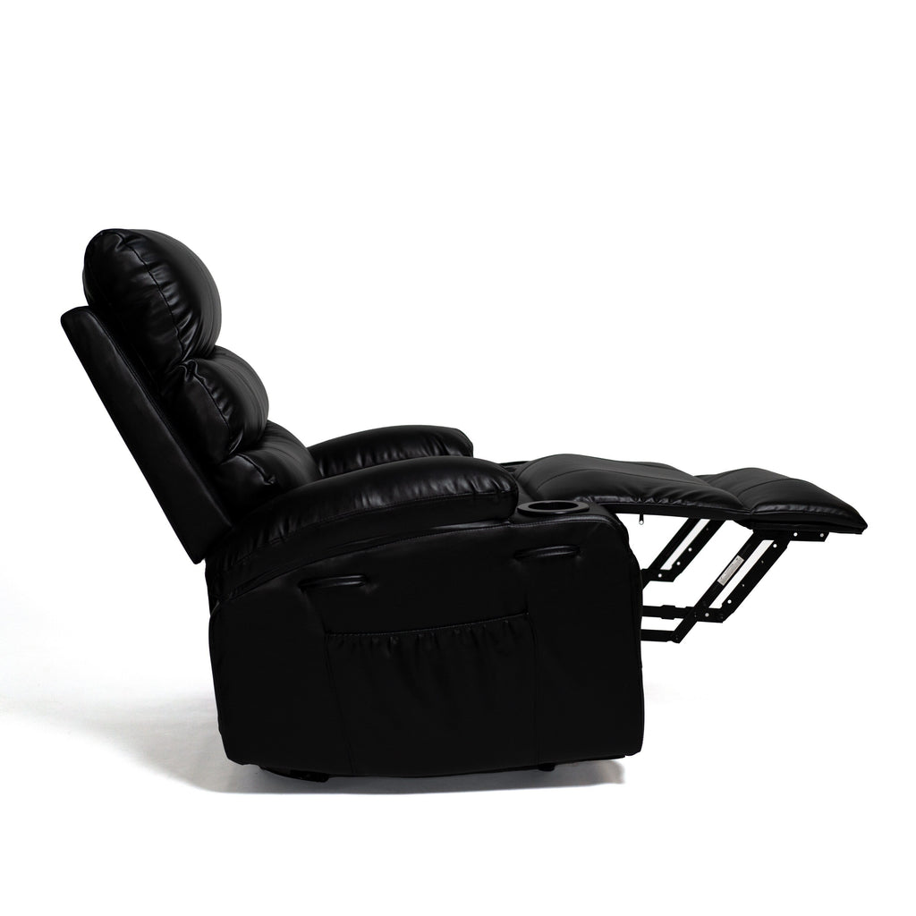 21W Large Size Electric Power Lift Recliner,8 Point Vibration Massage And Lumber Heat,Remote Control,Side Pockets,Cup Holders