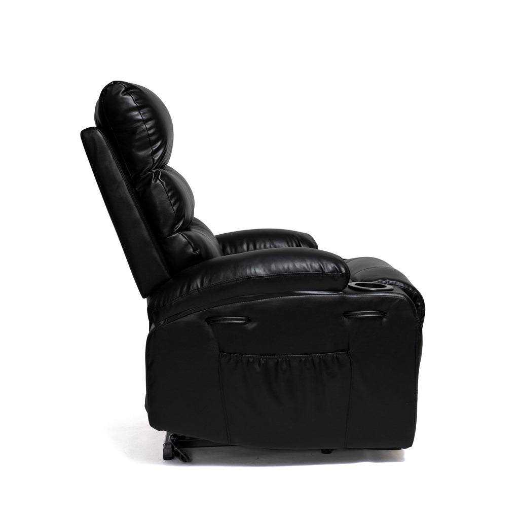 21W Large Size Electric Power Lift Recliner,8 Point Vibration Massage And Lumber Heat,Remote Control,Side Pockets,Cup Holders