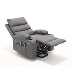 21W Large Size Electric Power Lift Recliner,8 Point Vibration Massage And Lumber Heat,Remote Control,Side Pockets,Cup Holders
