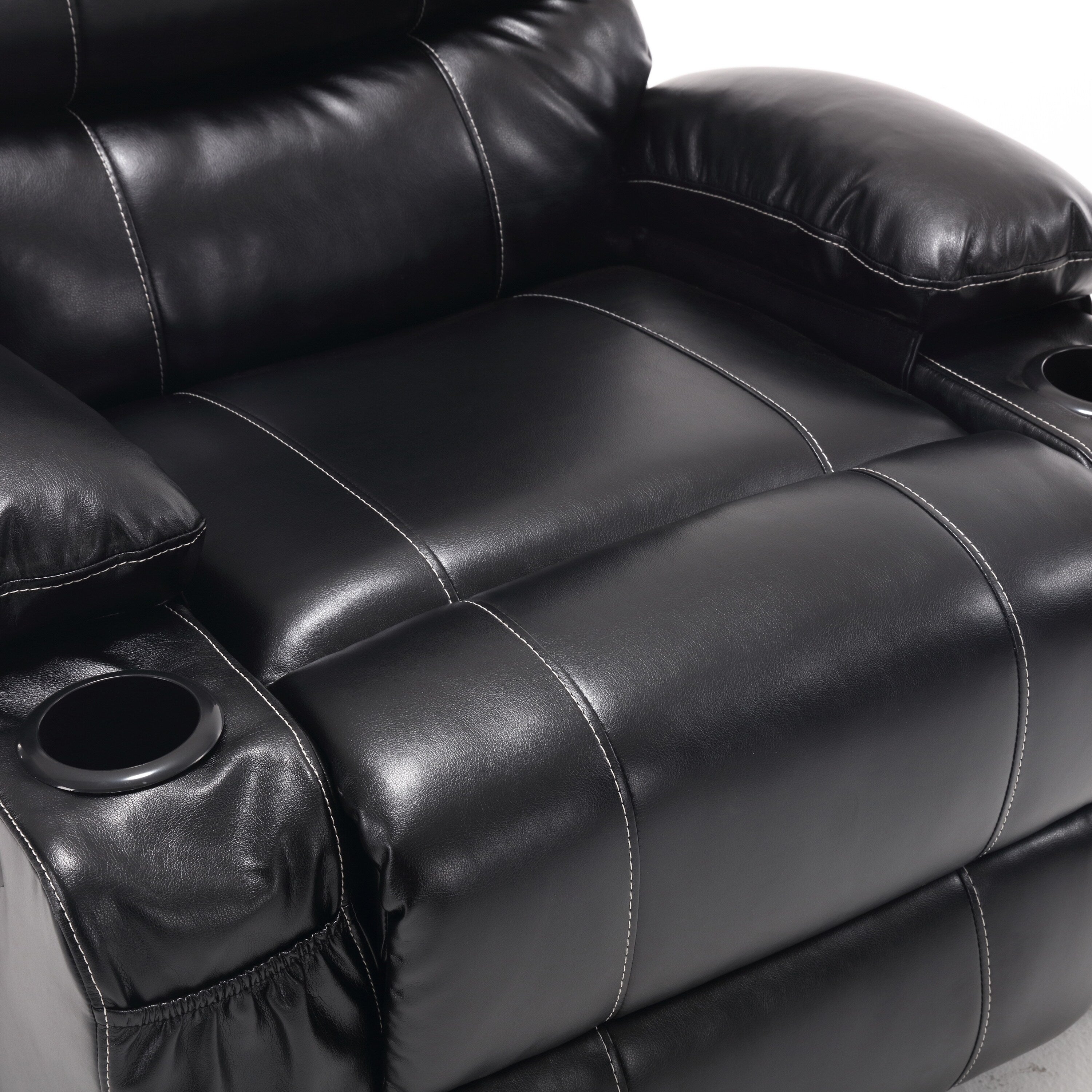 21W Large Size Electric Power Lift Recliner,8 Point Vibration Massage And Lumber Heat,Remote Control,Side Pockets,Cup Holders
