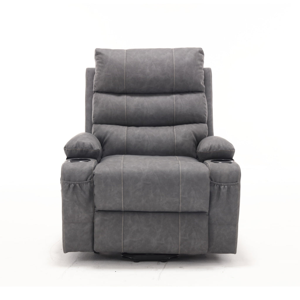 21W Large Size Electric Power Lift Recliner,8 Point Vibration Massage And Lumber Heat,Remote Control,Side Pockets,Cup Holders