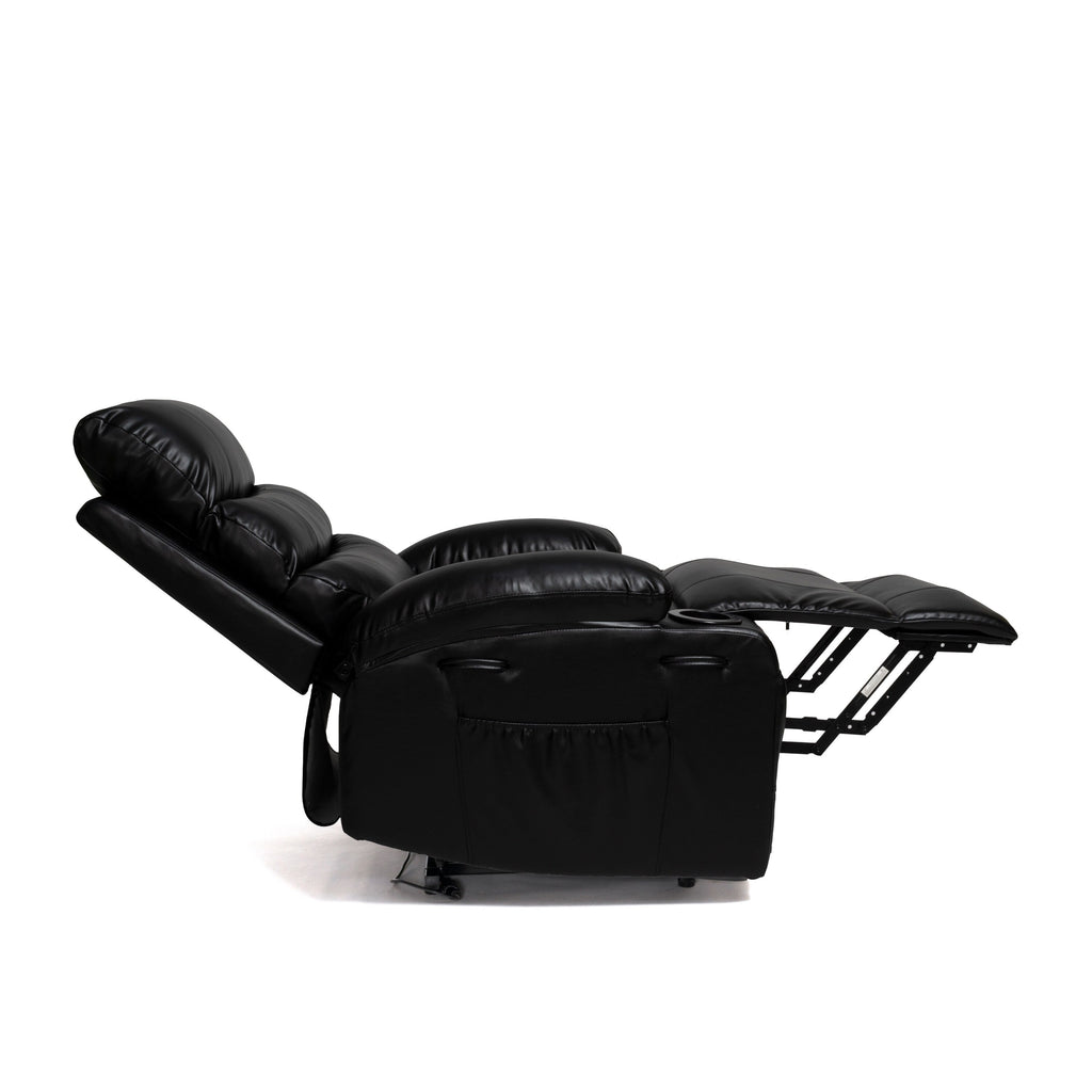 21W Large Size Electric Power Lift Recliner,8 Point Vibration Massage And Lumber Heat,Remote Control,Side Pockets,Cup Holders
