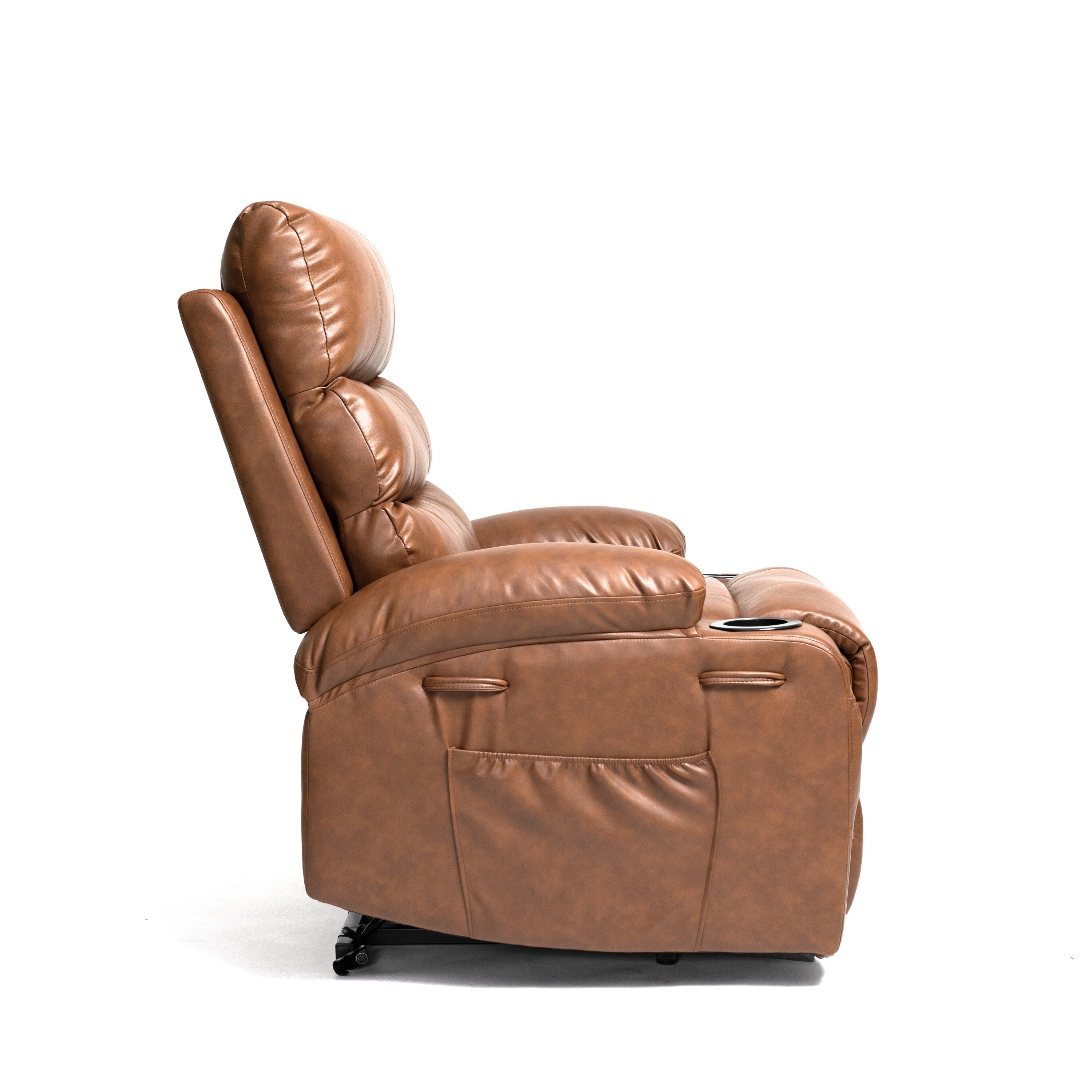 21W Large Size Electric Power Lift Recliner,8 Point Vibration Massage And Lumber Heat,Remote Control,Side Pockets,Cup Holders