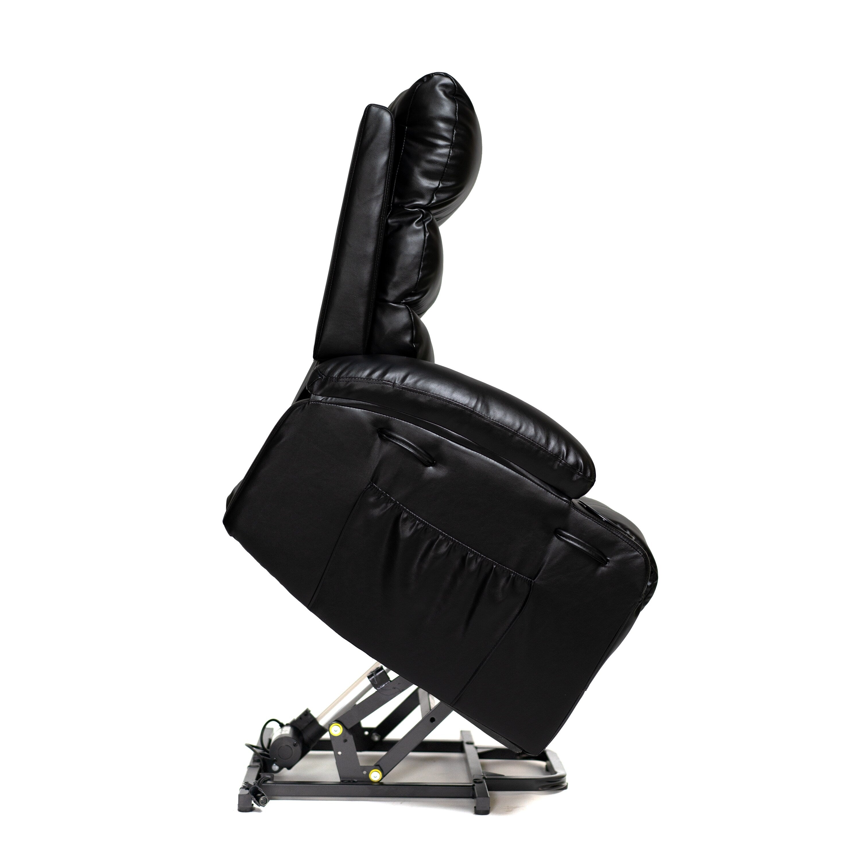 21W Large Size Electric Power Lift Recliner,8 Point Vibration Massage And Lumber Heat,Remote Control,Side Pockets,Cup Holders