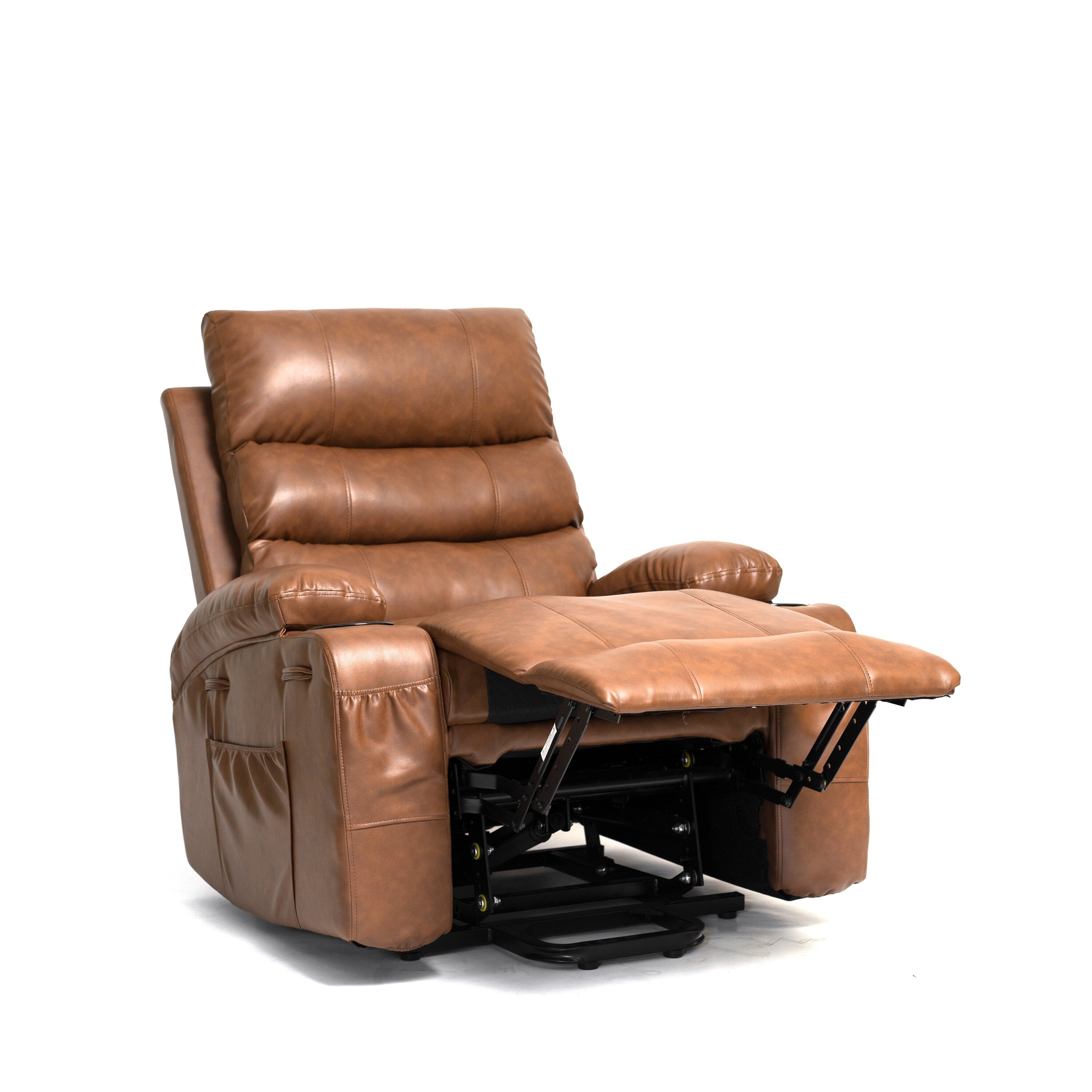 21W Large Size Electric Power Lift Recliner,8 Point Vibration Massage And Lumber Heat,Remote Control,Side Pockets,Cup Holders