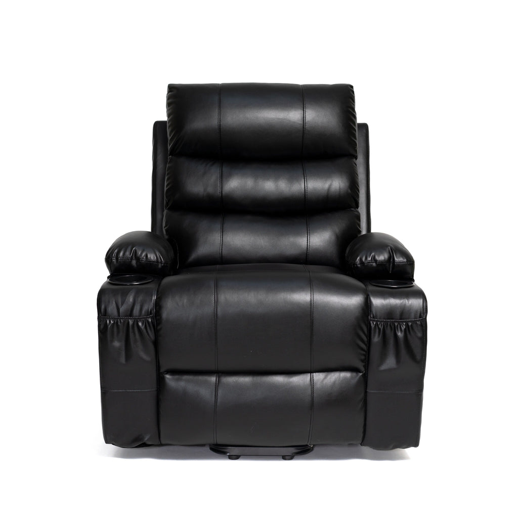 21W Large Size Electric Power Lift Recliner,8 Point Vibration Massage And Lumber Heat,Remote Control,Side Pockets,Cup Holders