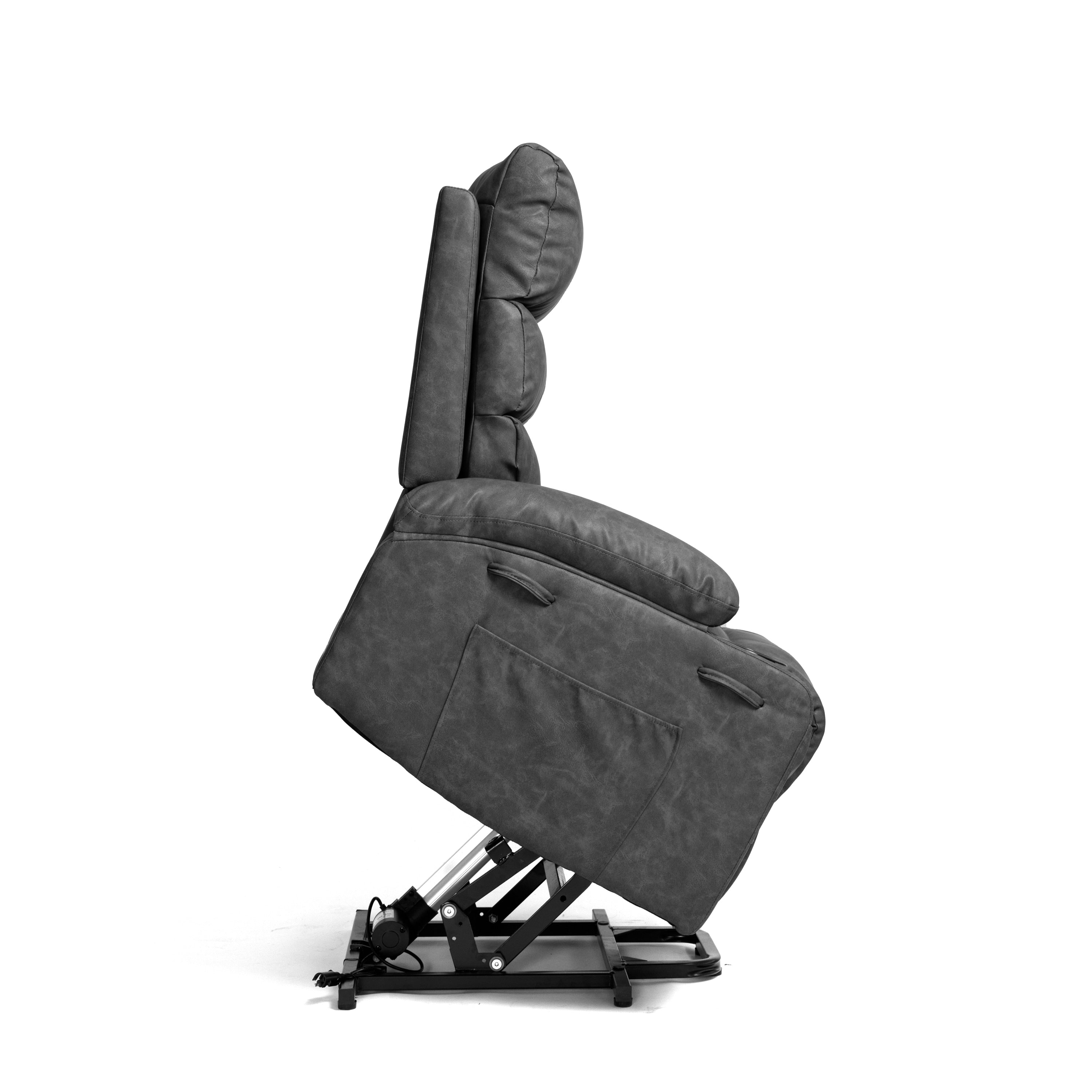 21W Large Size Electric Power Lift Recliner,8 Point Vibration Massage And Lumber Heat,Remote Control,Side Pockets,Cup Holders