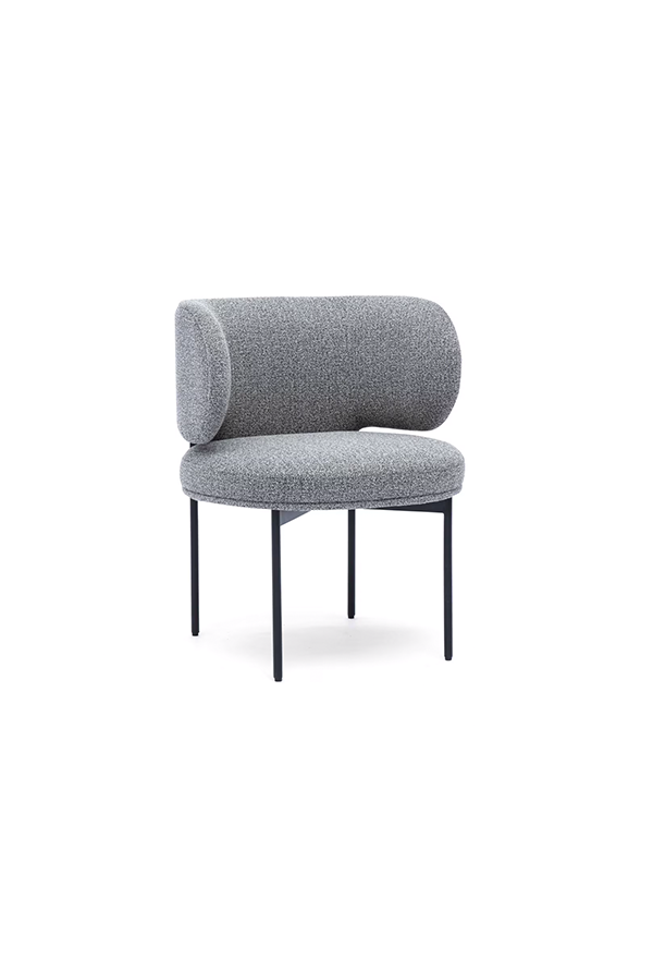 Chaise de salle à manger Maurene grise bouclée