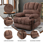 23 Seat Width and High Back Large Size Chenille Power Lift Recliner Chair with 8-Point Vibration Massage and Lumbar Heat