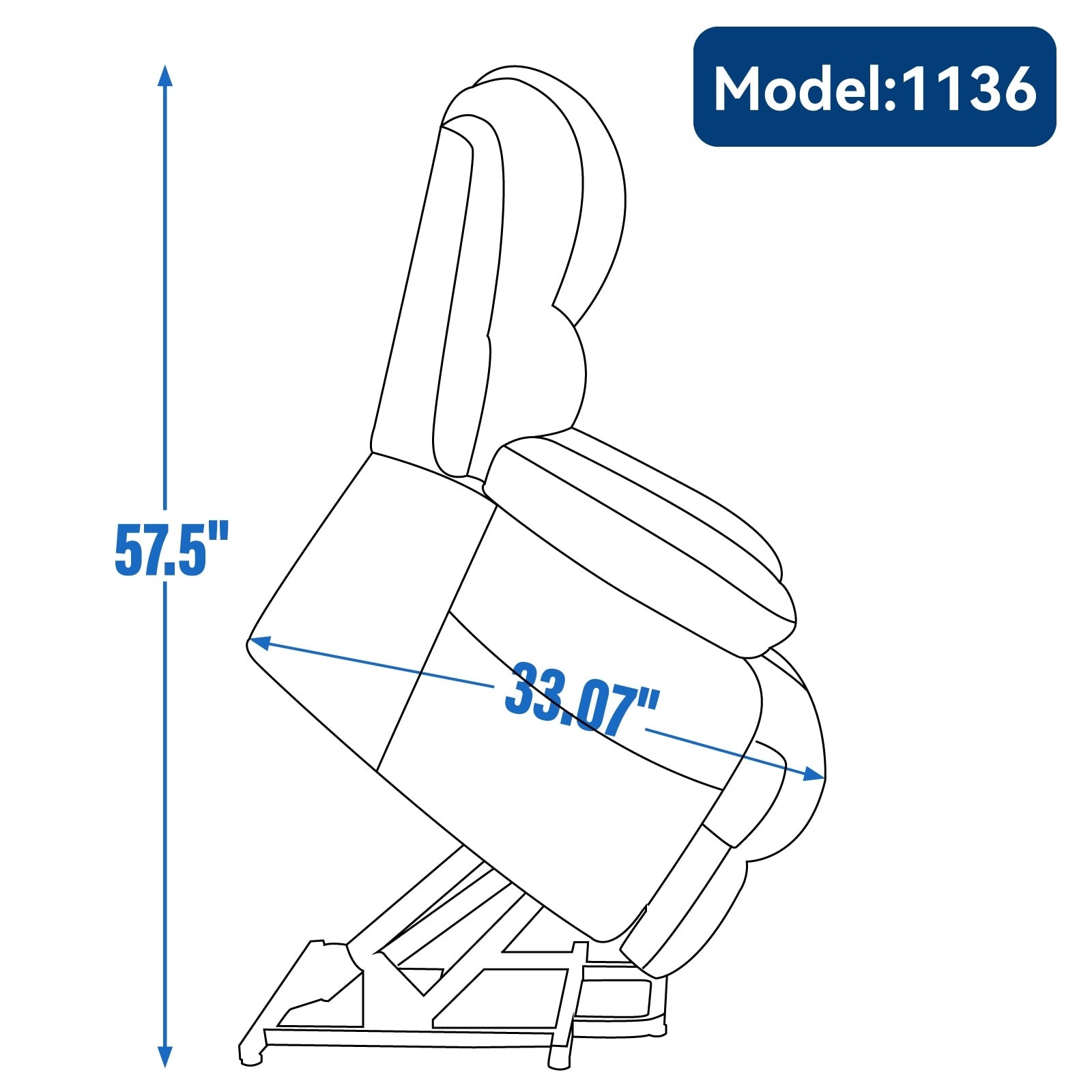 23 Seat Width and High Back Large Size Chenille Power Lift Recliner Chair with 8-Point Vibration Massage and Lumbar Heating