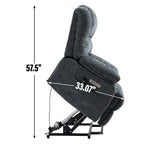 23 Seat Width and High Back Large Size Chenille Power Lift Recliner Chair with 8-Point Vibration Massage and Lumbar Heating