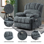 23 Seat Width and High Back Large Size Chenille Power Lift Recliner Chair with 8-Point Vibration Massage and Lumbar Heating