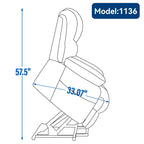 23 Seat Width and High Back Large Size Chenille Power Lift Recliner Chair with 8-Point Vibration Massage and Lumbar Heating