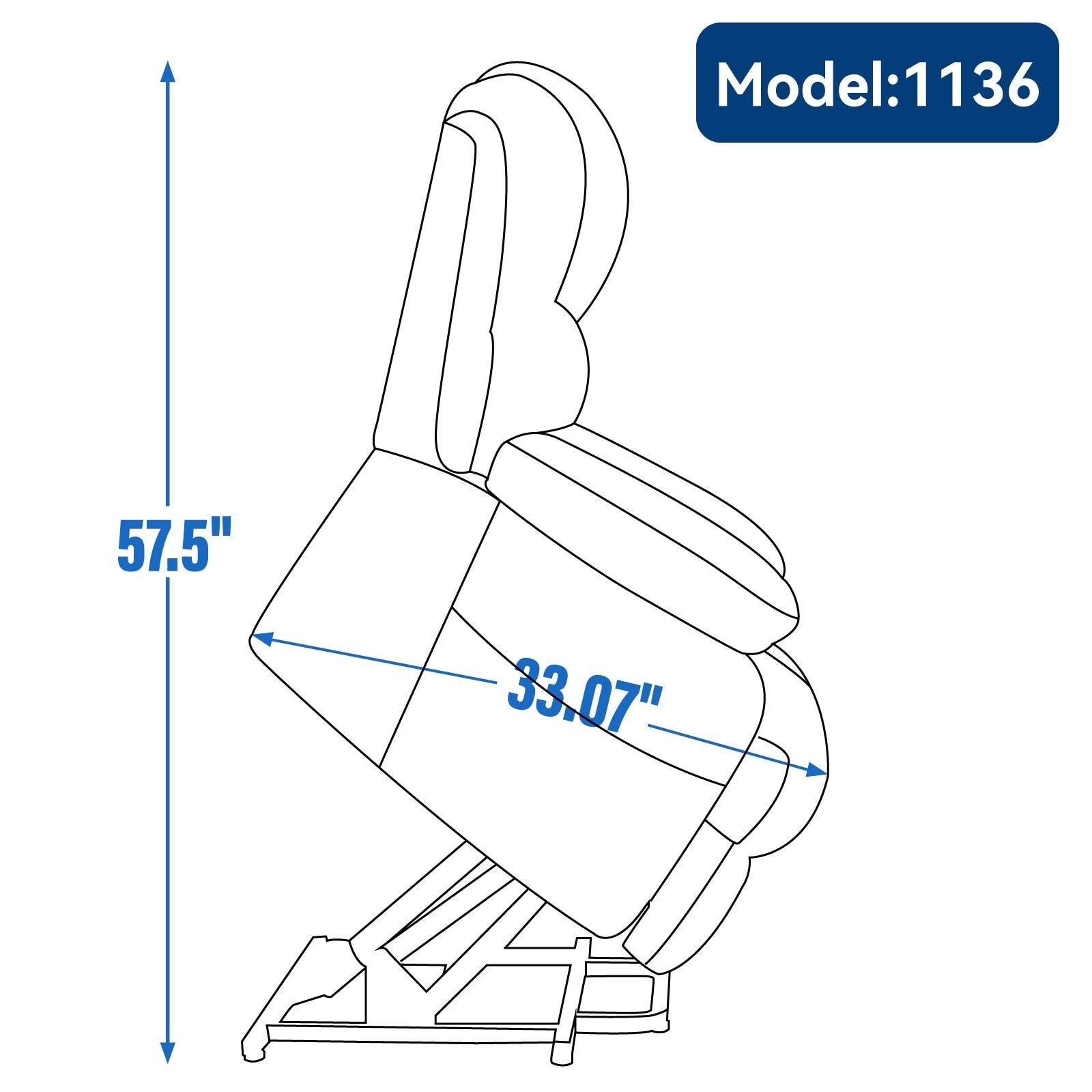 23 Seat Width and High Back Large Size Chenille Power Lift Recliner Chair with 8-Point Vibration Massage and Lumbar Heating