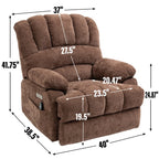 23 Seat Width and High Back Large Size Chenille Power Lift Recliner Chair with 8-Point Vibration Massage and Lumbar Heating