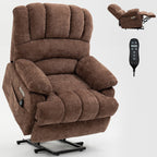 23 Seat Width and High Back Large Size Chenille Power Lift Recliner Chair with 8-Point Vibration Massage and Lumbar Heating
