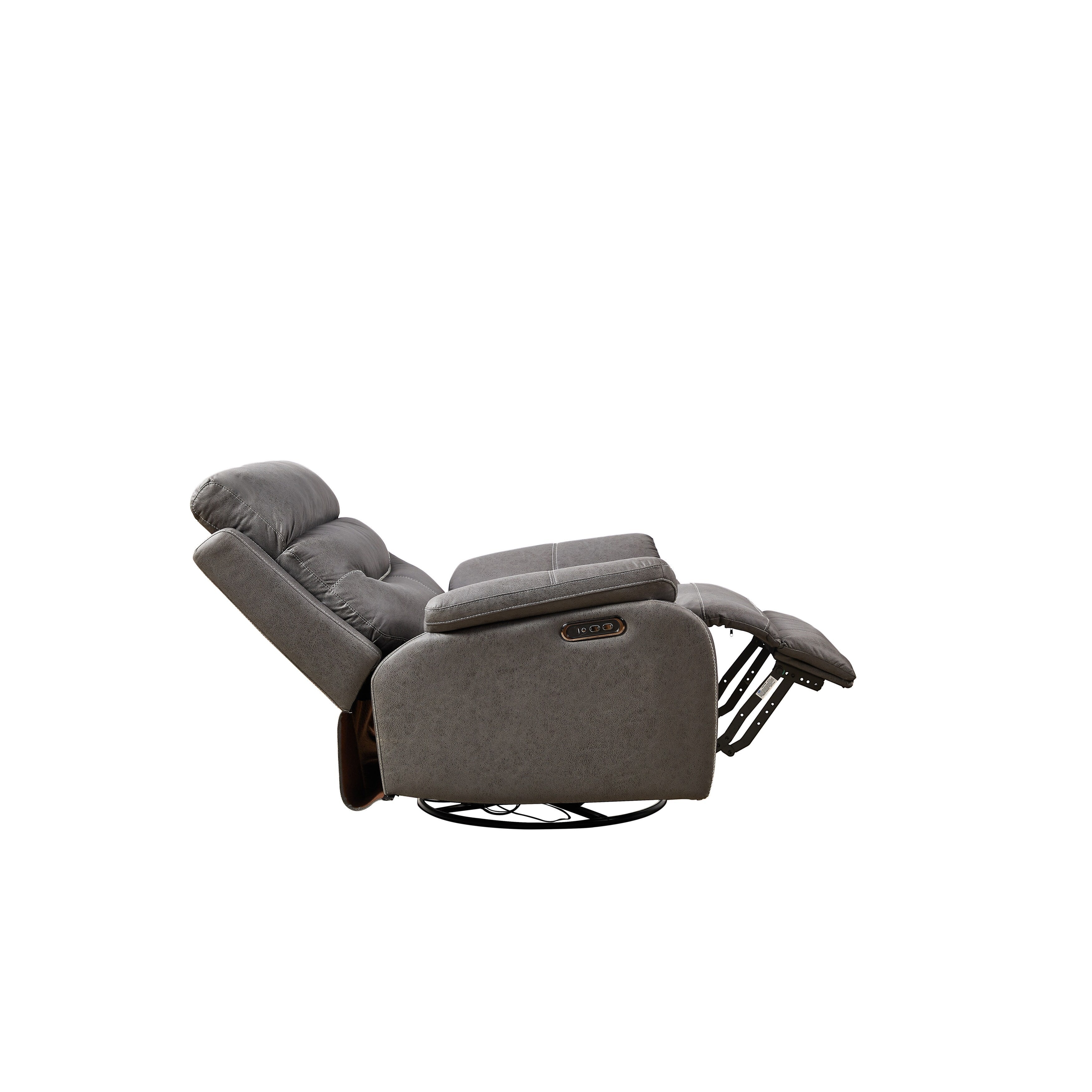 240Â° Swivel Recliner Chair with Dual Motor, Power Headrest, Infinite Recline Positions, USB Charging Ports, and Footrest