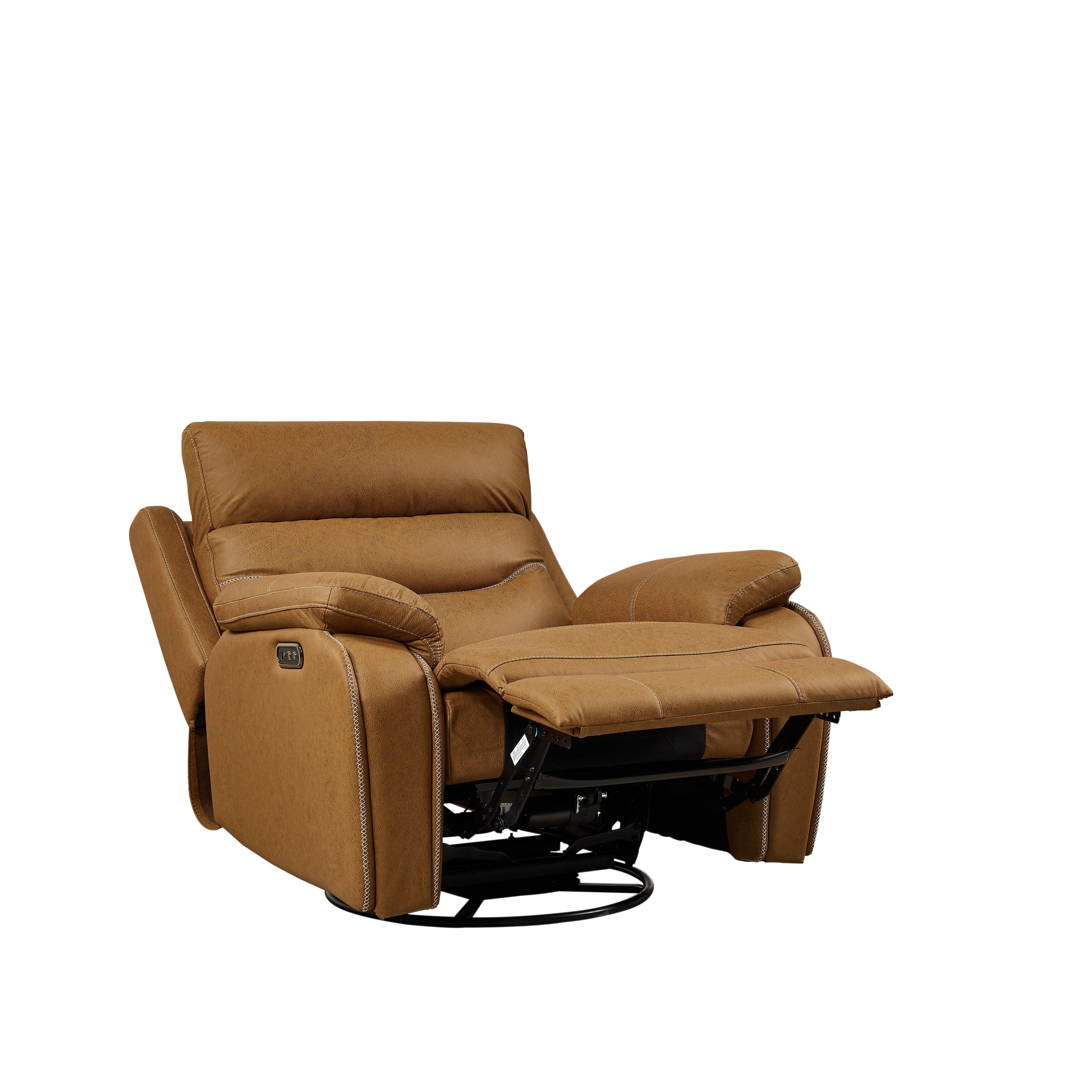 240Â° Swivel Recliner Chair with Dual Motor, Power Headrest, Infinite Recline Positions, USB Charging Ports, and Footrest
