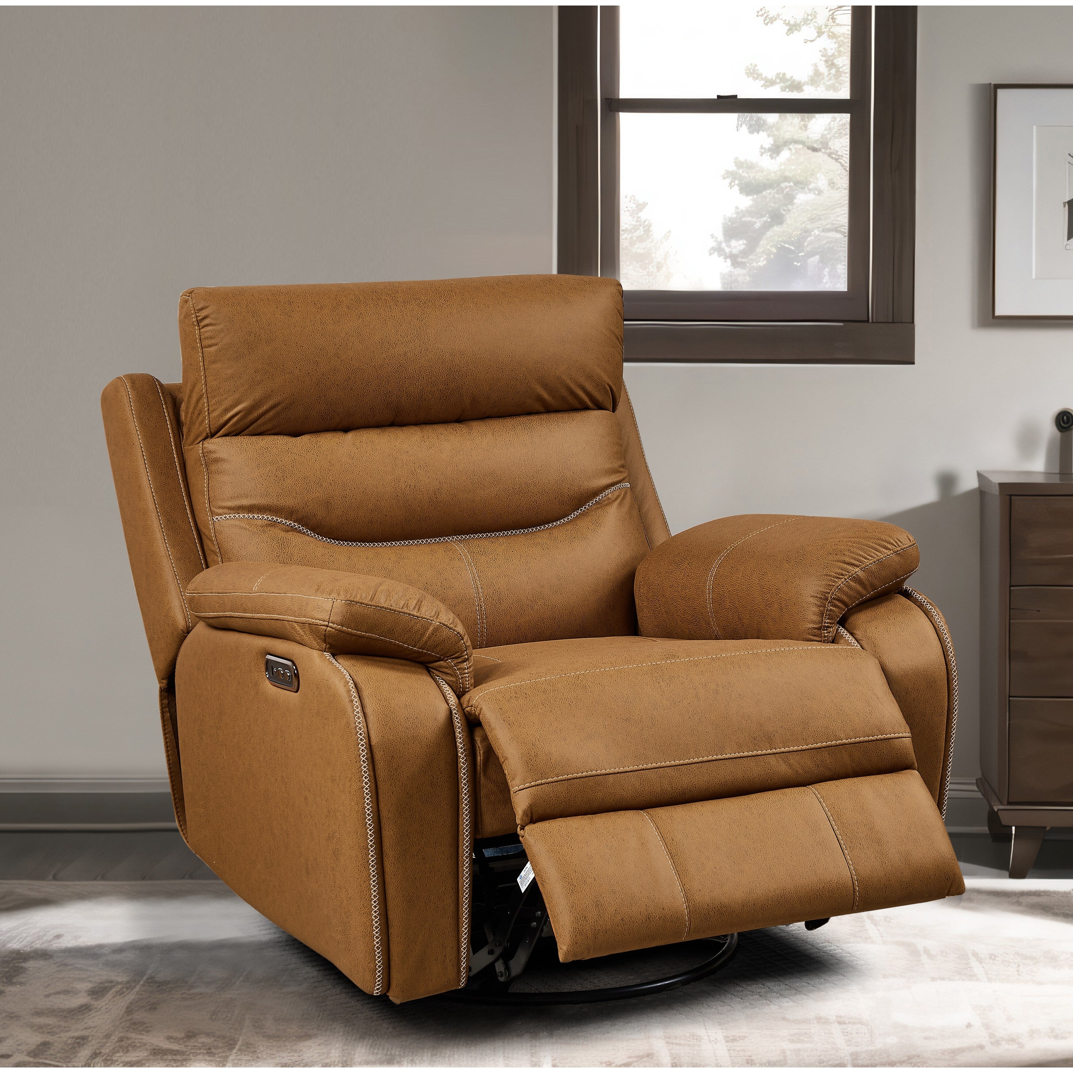 240Â° Swivel Recliner Chair with Dual Motor, Power Headrest, Infinite Recline Positions, USB Charging Ports, and Footrest