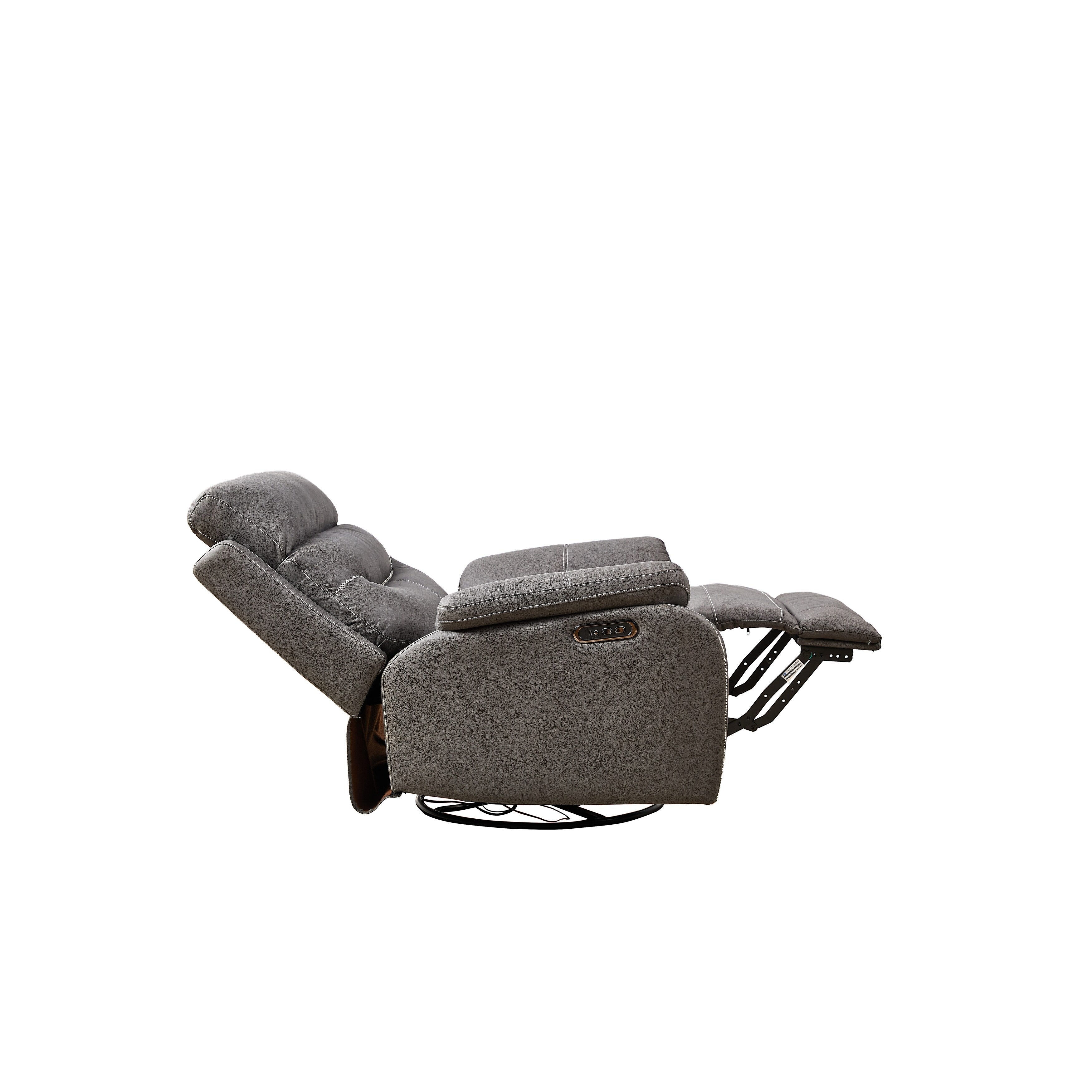 240Â° Swivel Recliner Chair with Dual Motor, Power Headrest, Infinite Recline Positions, USB Charging Ports, and Footrest