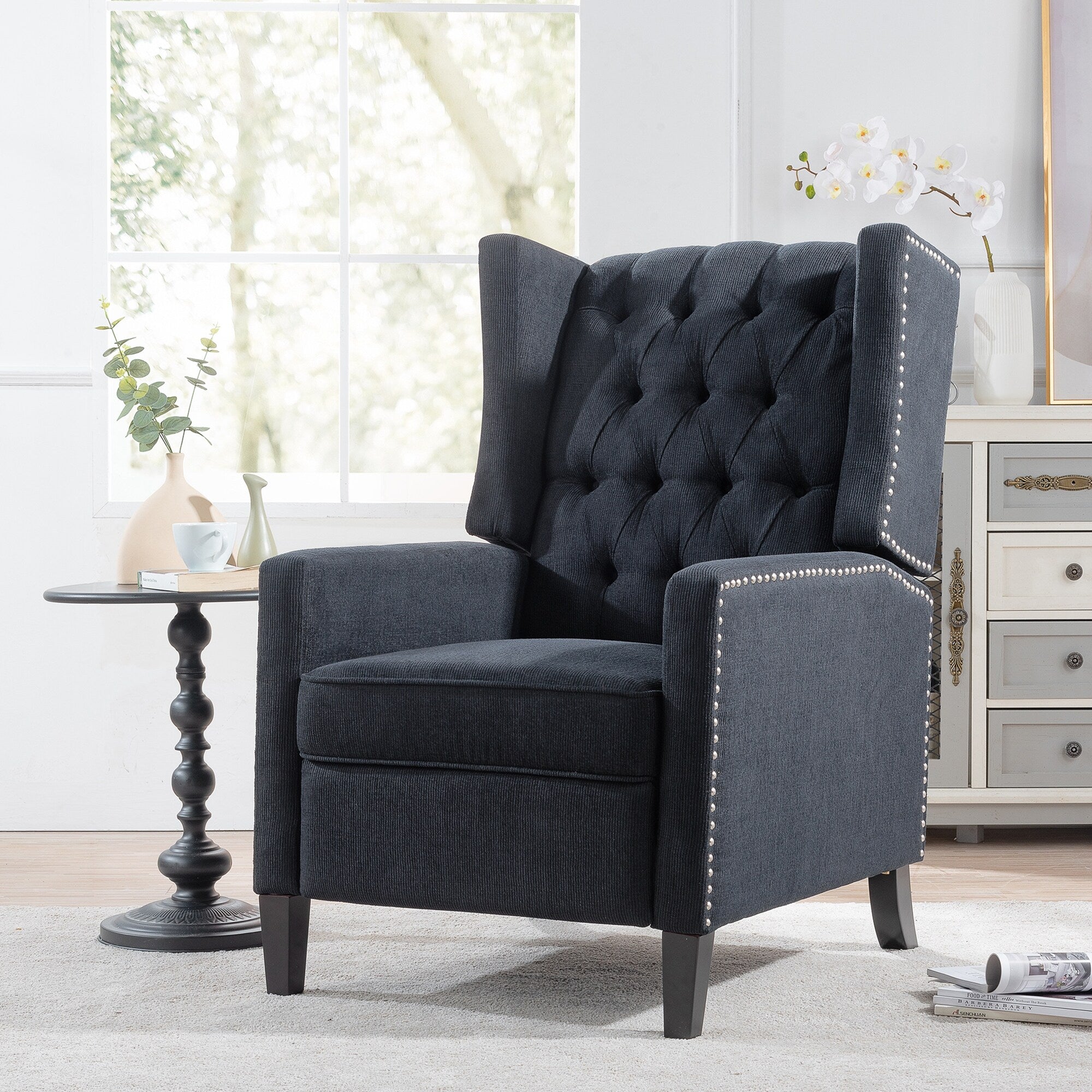 27.16 Wide Fabric Manual Wing Chair Recliner