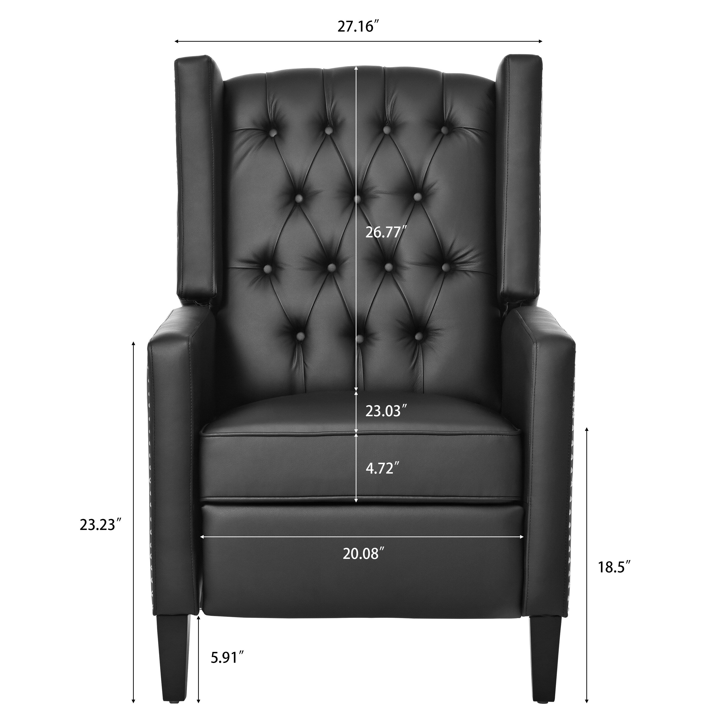 27.16 Wide Fabric Manual Wing Chair Recliner