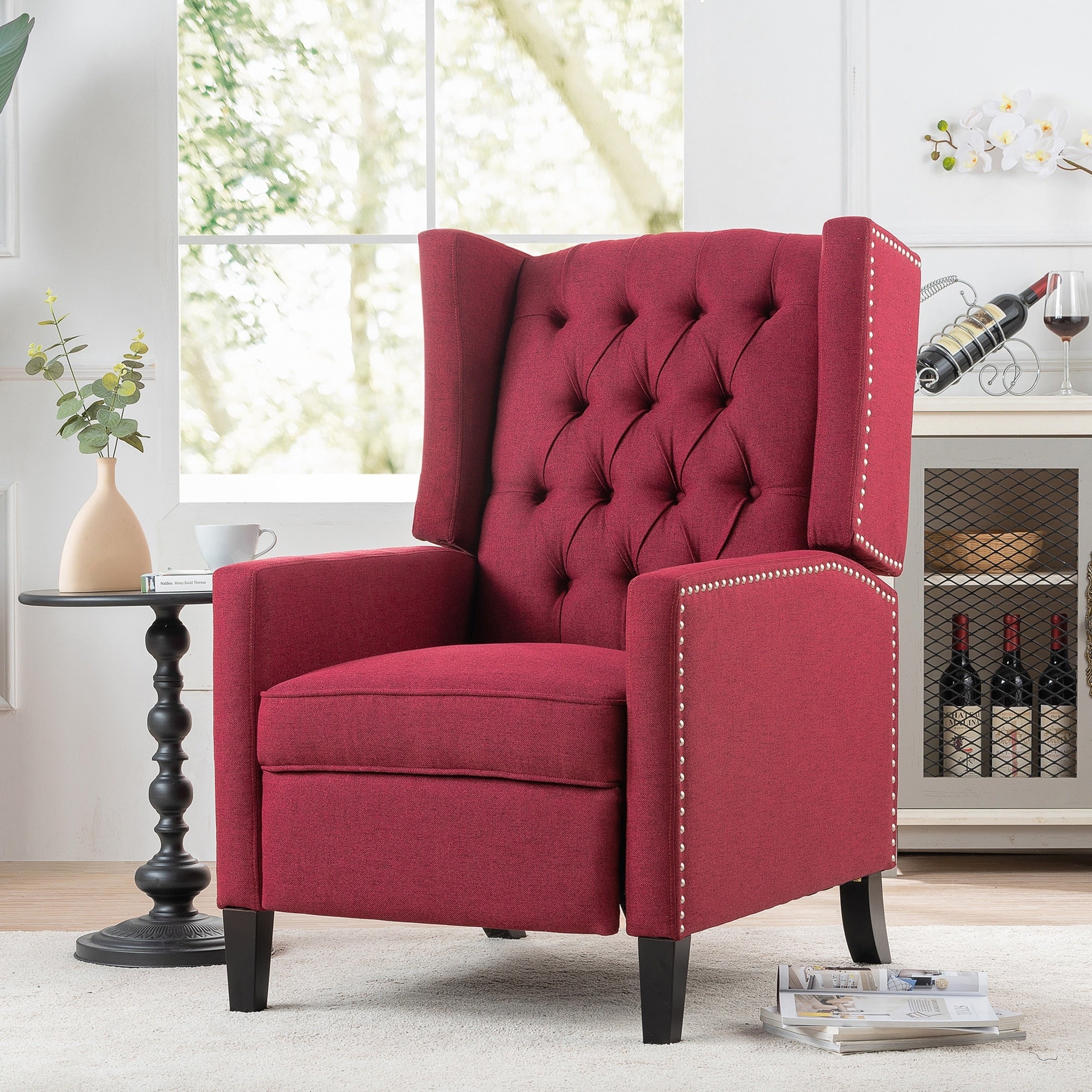 27.16 Wide Fabric Manual Wing Chair Recliner