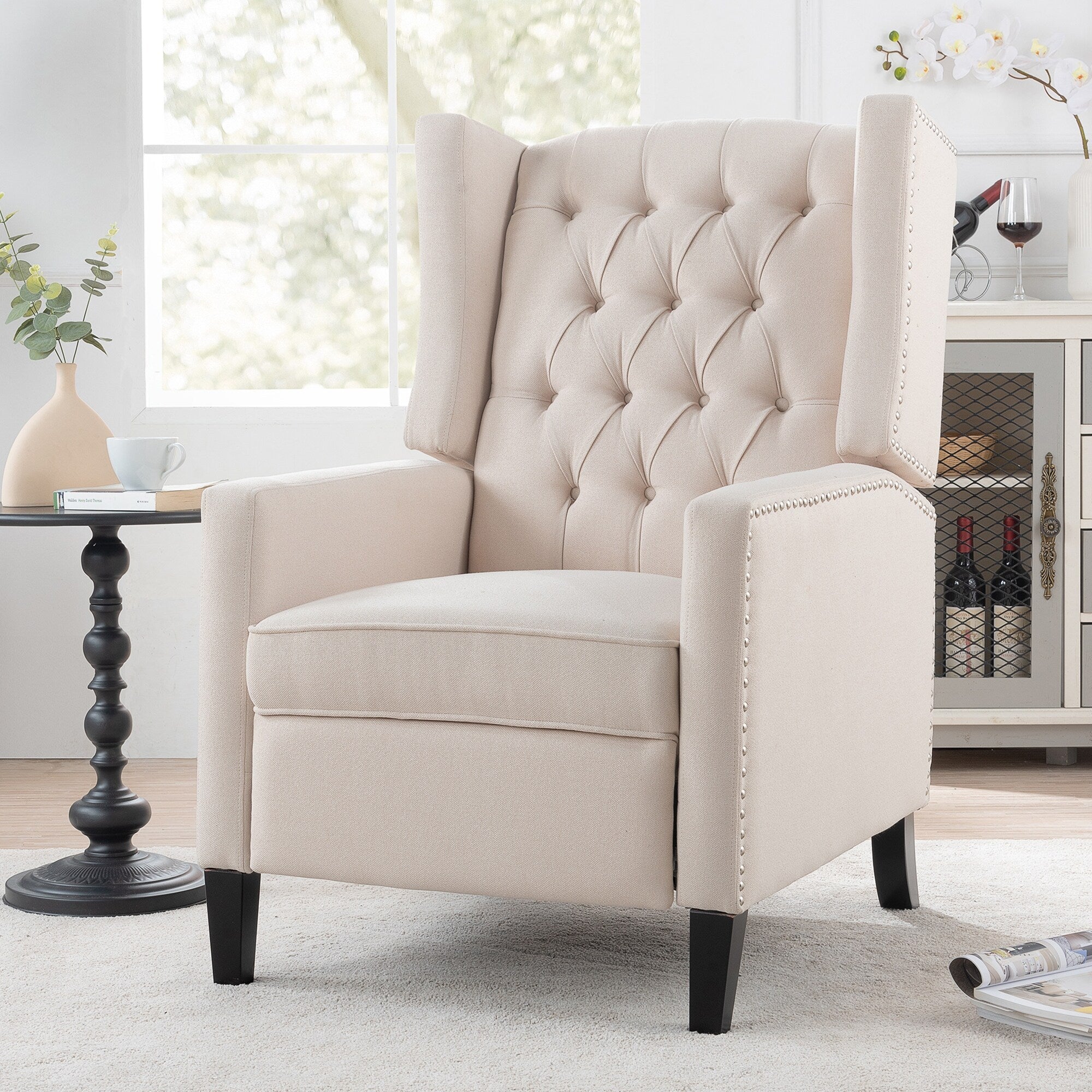 27.16 Wide Fabric Manual Wing Chair Recliner