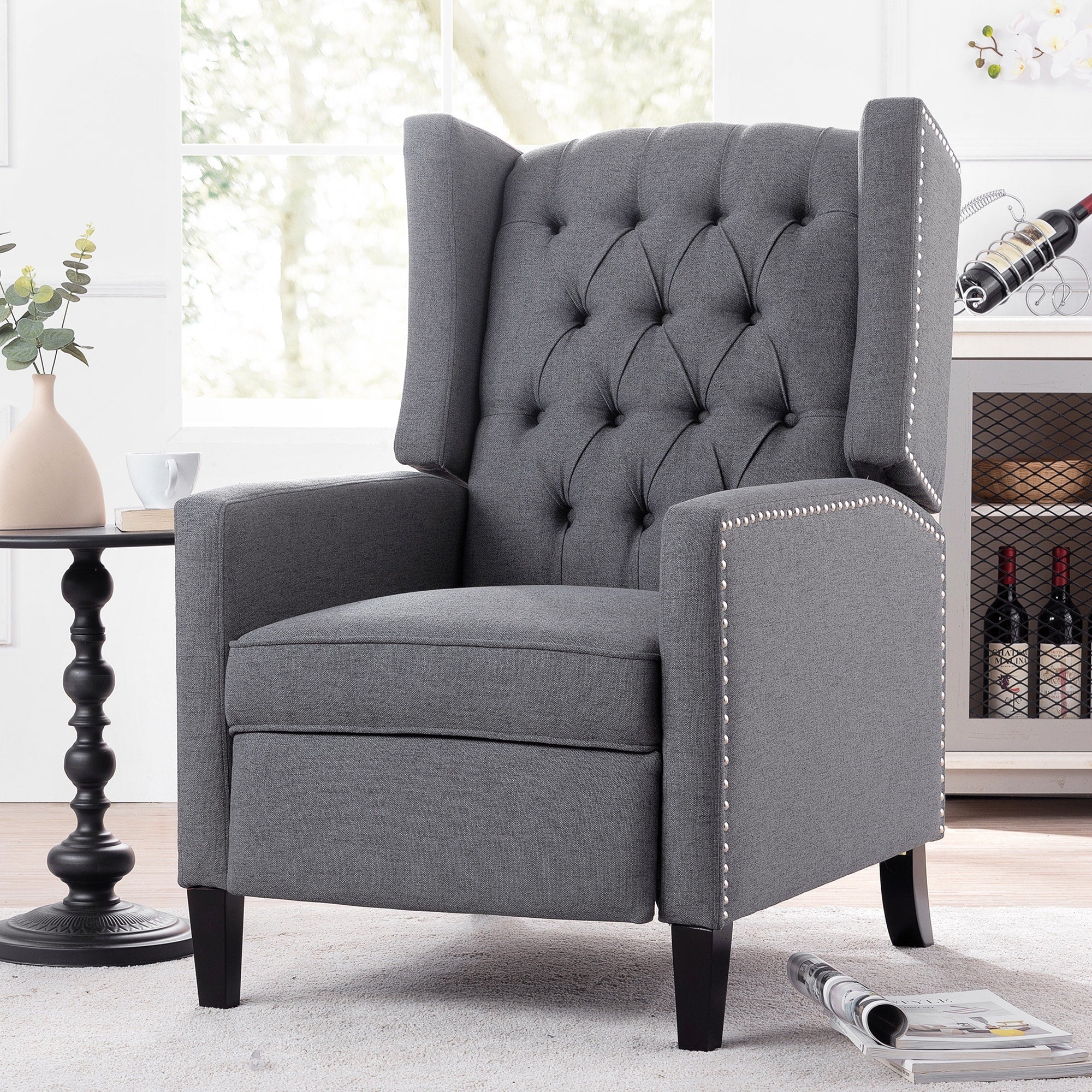 27.16 Wide Fabric Manual Wing Chair Recliner